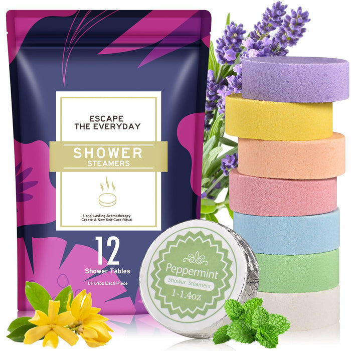 OYEKEEP Aromatherapy Shower Steamers Essential Oil Bombs 12pcs Purple Lemongrass by Deal US