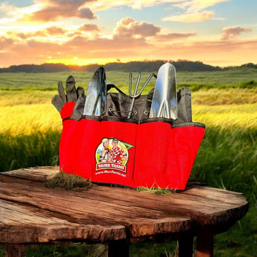 MURR FARMS 7pc Stainless Steel Tool Set Heavy Duty Non-Slip Grip Black Red by Deal US