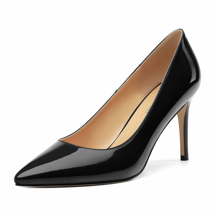 MisaeMila Women's Patent Pumps Stilettos 3Inch Heels Black Size 10 by Deal US