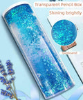 NBX NewmeBox Quicksand Pencil Case with Calculator & Mirror Purple Sakura Night by Deal US