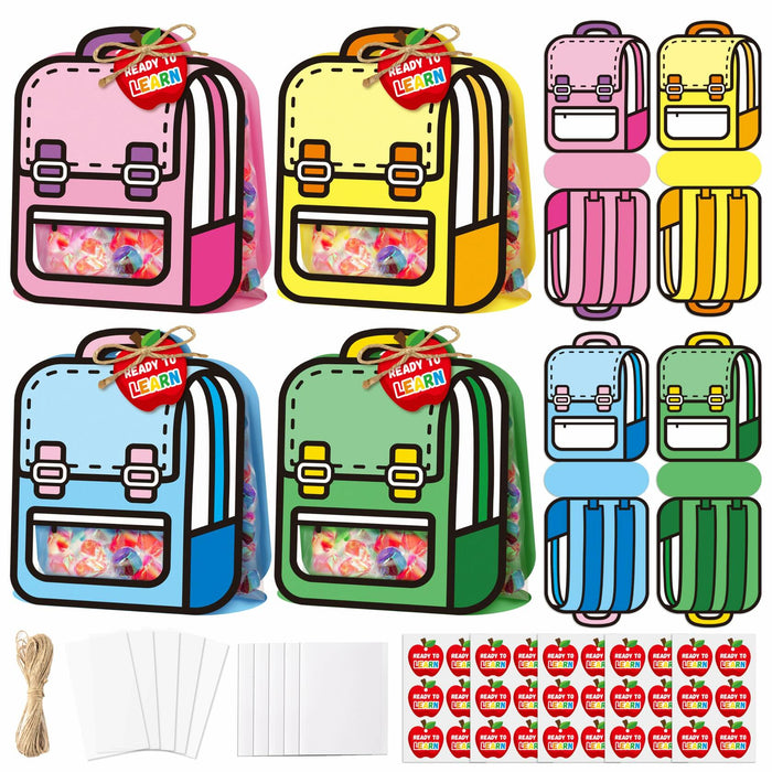 FoszaSzept 36Pcs 3D Cartoon Backpack Candy Goodie Bags Colorful Clear by Deal US