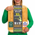 GREENER CHEF 18" XL Organic Turkey Carving Board Wooden Butcher Block by Deal US