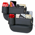 INTMOOD 2 Pack Car Seat Gap Organizer Leather Cup Holder Storage Box Black by Deal US
