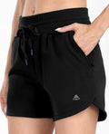 Haimont Women's Cotton Sweat Shorts with Pockets High Waist Black Size XS by Deal US