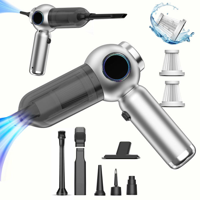 Mozeyerh Handheld Vacuum Cleaner Portable Cordless 20000Pa 4-in-1 Silver by Deal US