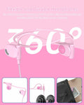 Mehomeli Kid Air Conduction Open Ear Headphones Wired 3.5mm Jack Pink by Deal US