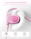 Mehomeli Kid Air Conduction Open Ear Headphones Wired 3.5mm Jack Pink by Deal US
