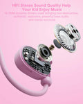 Mehomeli Kid Air Conduction Open Ear Headphones Wired 3.5mm Jack Pink by Deal US