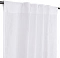 Limecasa Linen White Farmhouse Curtain 50x84 Tab Top Room Darkening 1 Panel by Deal US