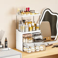 Yieach Acrylic Makeup Organizer Large Skincare Countertop Black by Deal US