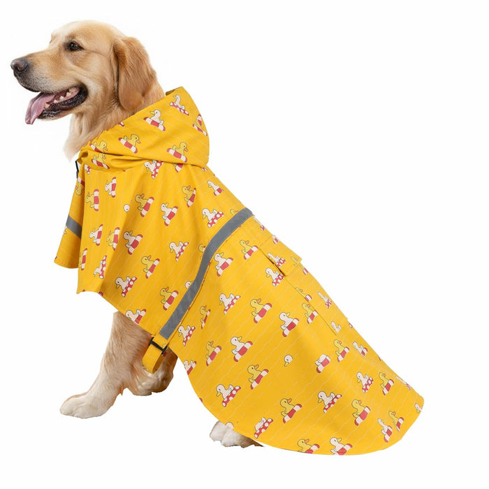 HAPEE Dog Raincoat Reflective Strip Hoodie Poncho Yellow River Size 20" by Deal US