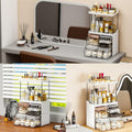 Yieach Acrylic Makeup Organizer Large Skincare Countertop Black by Deal US
