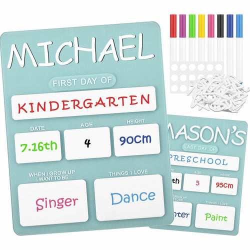 Chunful Personalized First Last Day School Board Acrylic Chalkboard 11x9 Inch by Deal US