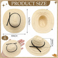 Cutecrop 12 Pcs Mini Cowboy Straw Doll Hats 4.72" Western Party Milk White Black by Deal US