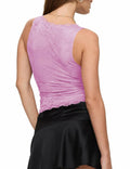 SAUNGKUAI Women's Sexy V Neck Sleeveless Lace Floral Top Bluenova Size M by Deal US