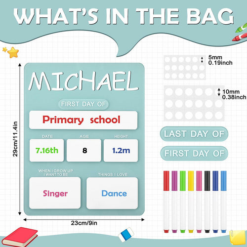 Chunful Personalized First Last Day School Board Acrylic Chalkboard 11x9 Inch by Deal US