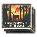 HEATHAVEN I Love Pooping in The Woods Stickers 3pcs Vinyl Outdoor Decals by Deal US