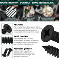 Fayeploo #10x3/4" Flat Head Wood Screws 50pcs Black Oxide Stainless Steel by Deal US