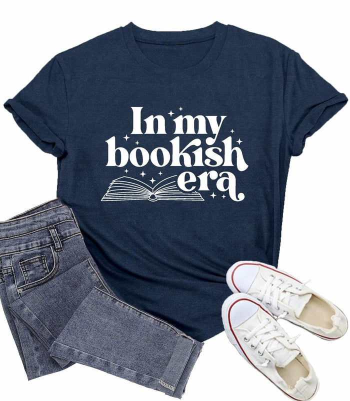 Wlen Teacher Reading T-Shirt Women Blue Soft Polyester Size XX-Large by Deal US
