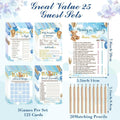 Estune 352 Pcs Baby Shower Advice Cards Blue Bear Decorations Game by Deal US