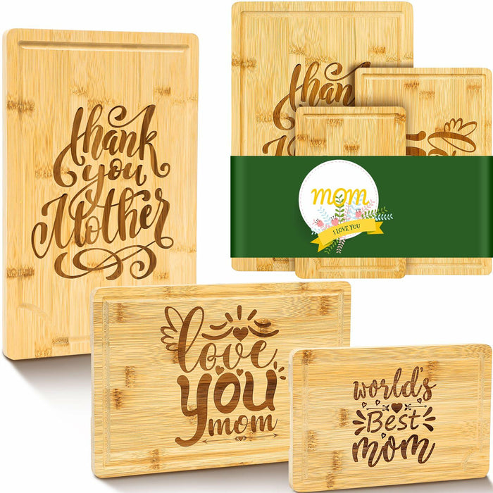 Didaey Bamboo Wood Cutting Board Gift Set for Mom Grandma 3 Pieces by Deal US