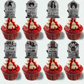 LeeSky 32Pcs Halloween Gravestone Cupcake Toppers Orange Black Purple Paper by Deal US