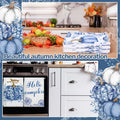 Kinlop 6 Pcs Fall Thanksgiving Blue White Pumpkin Kitchen Towels 16x26 Inch by Deal US
