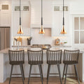 Hinio Modern Adjustable Pendant Lights Kitchen Island Gold Black 2-Pack by Deal US