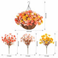 Ivydale Artificial FallFlowers Basket Silk Morning Glory Eucalyptus UV Resistant by Deal US