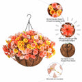 Ivydale Artificial FallFlowers Basket Silk Morning Glory Eucalyptus UV Resistant by Deal US