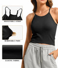 OVESPORT 2Pack Workout Tank Tops Women Built-in Bras Seamless Black+White XL by Deal US