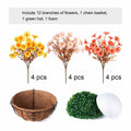 Ivydale Artificial FallFlowers Basket Silk Morning Glory Eucalyptus UV Resistant by Deal US