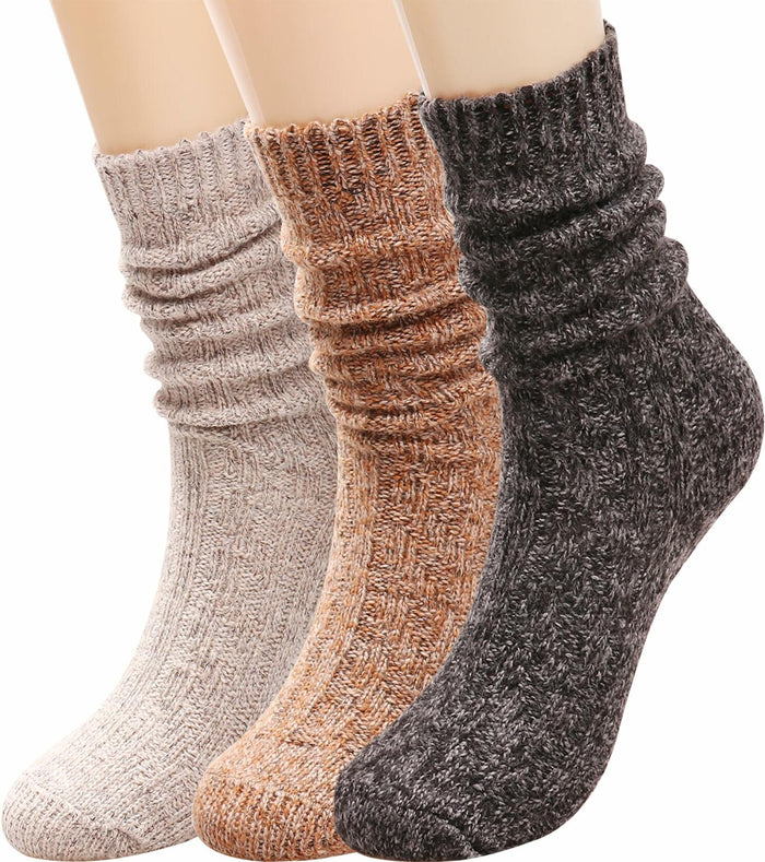 TINTAO Women's Cotton Knit Thick Warm Wool Crew Socks Multi-07 Size 5-10 by Deal US