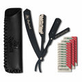 Stylonik Barber Razor Straight Edge 10 Stainless Steel Blades Silver Matt by Deal US