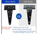 Verypejan 6 Inch T-Strap Heavy Duty Shed Door Hinges 4PCS Black Rustproof by Deal US