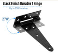 Verypejan 6 Inch T-Strap Heavy Duty Shed Door Hinges 4PCS Black Rustproof by Deal US