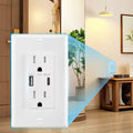 HANIVERSE Wall Outlet 15A Smart USB A+C Ports Tamper-Resistant White by Deal US