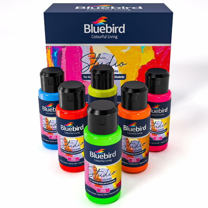 BLUEBIRD Studio Pearlescent Acrylic Paints 6-Pack 0.85oz Each by Deal US