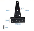 Verypejan 6 Inch T-Strap Heavy Duty Shed Door Hinges 4PCS Black Rustproof by Deal US
