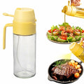 MDZF SWEET HOME Oil Sprayer 18.6oz 2-in-1 Olive Oil Dispenser Bottle Yellow by Deal US