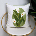 Pilmandu Embroidered Throw Pillow Covers 18x18 Calla Floral Pack of 2 by Deal US