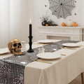 Sioloc Halloween Table Runner Silver Spider Web 13x72 Inch Black Polyester by Deal US