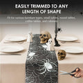 Sioloc Halloween Table Runner Silver Spider Web 13x72 Inch Black Polyester by Deal US