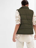 Mlgaril Women Winter Crop Army Green Puffer Vest Lightweight Warm Size S by Deal US