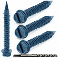 Grrrgooo 3/16x1-1/4" Slotted Hex Washer Concrete Screws Steel 100 Count by Deal US