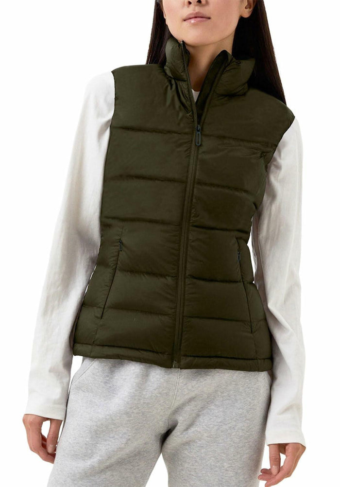 Mlgaril Women Winter Crop Army Green Puffer Vest Lightweight Warm Size S by Deal US