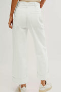 Allimy Womens High Waisted Wide Leg Cargo Jeans White Size 16 by Deal US