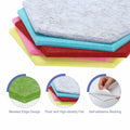 PATIKIL Felt Bulletin Board 12x10in 6 Pack Hexagon Tiles Light Camel by Deal US