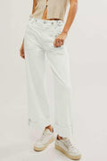 Allimy Womens High Waisted Wide Leg Cargo Jeans White Size 16 by Deal US