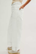 Allimy Womens High Waisted Wide Leg Cargo Jeans White Size 16 by Deal US